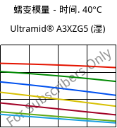 蠕变模量－时间. 40°C, Ultramid® A3XZG5 (状况), PA66-I-GF25 FR(52), BASF