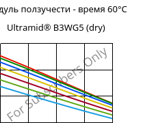 Модуль ползучести - время 60°C, Ultramid® B3WG5 (сухой), PA6-GF25, BASF