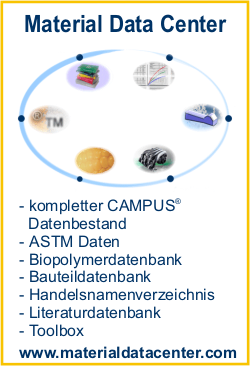 Kompletter CAMPUS® Datenbestand, ASTM Daten, Biopolymer Datenbank, Bauteildatenbank, Handelsnamenverzeichnis, Literaturdatenbank, Toolbox.